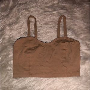 Nude tank crop top